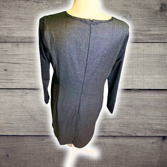 Max Mara Dark Charcoal Gray ‘Ragazza’ Jersey Knit Sleeve Pure Wool Dress Size 8 - Picture 9 of 16